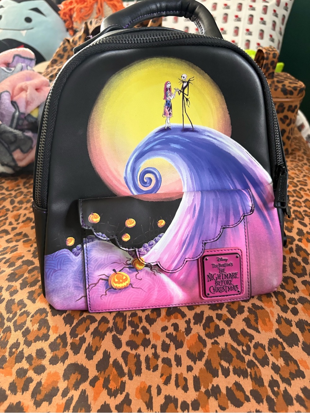 Disney The Nightmare Before Christmas Black Purple Yellow Mini Backpack